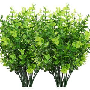 8pcs Artificial Greenery Plants Outdoor UV Resistant Fake Plastic Boxwood Shrubs